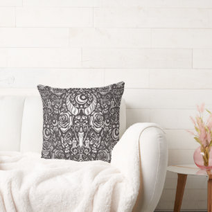Gothic monochrome pattern cushion