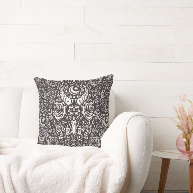 Gothic monochrome pattern cushion (Couch)