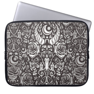 Gothic monochrome pattern laptop sleeve