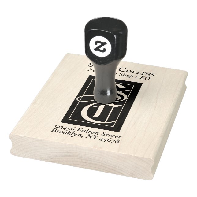 Gothic Monogram ExLibris Books Return Address Rubber Stamp (Stamp)
