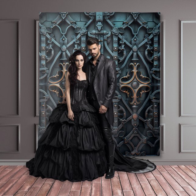 Gothic Moody Black & Bronze Squared Door Tapestry (Creator Uploaded)