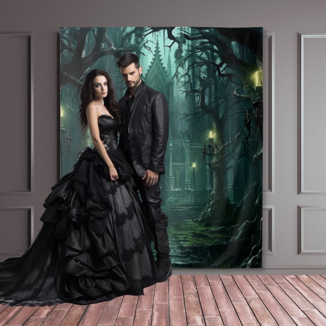 Gothic Moody Dark Forest Candlelit Mansion Tapestry (Creator Uploaded)