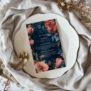 Gothic Moody Floral Wedding Enclosure Card