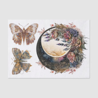 Gothic moon and steampunk Art for Decoupage Tissue Paper