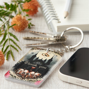Gothic Moon –Eternal Love Beneath the Midnight Sky Key Ring