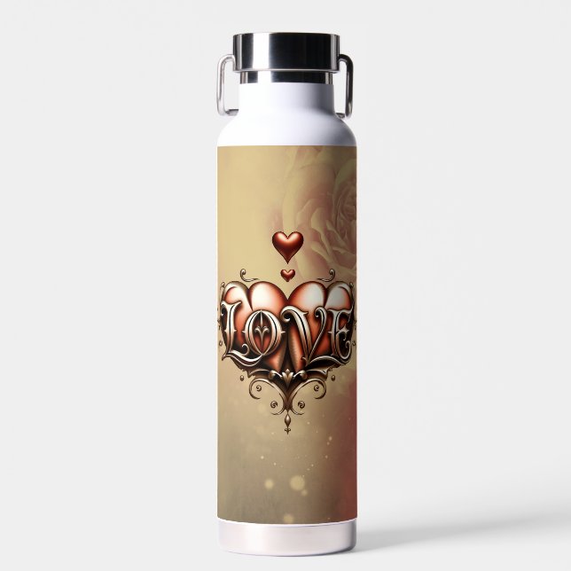 Gothic Moon –Eternal Love Beneath the Midnight Sky Water Bottle (Front)