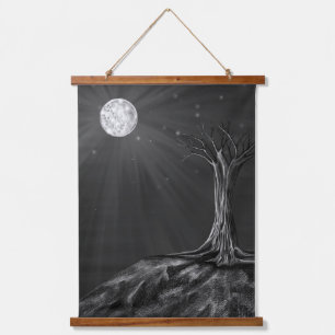 Gothic Moonlit Tree Tapestry Dark Academia Celesti