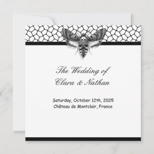 Gothic Moth Skull Wedding Program – Dark Elegant 