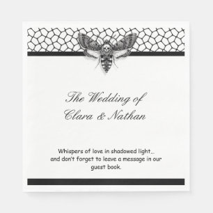 Gothic Moth Skull Wedding Program – Dark Elegant  Napkin