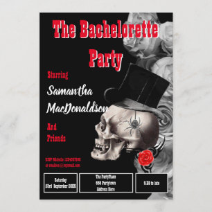 Gothic movie style  bachelorette party invitation