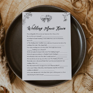Gothic Movie Trivia Bridal Shower Game Card