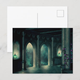 Gothic Mystic Castel Palace Doors Postcard