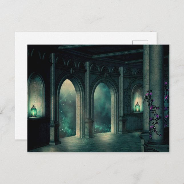 Gothic Mystic Castel Palace Doors Postcard (Front/Back)