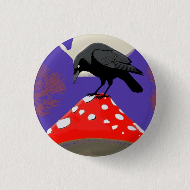 Gothic Mystical Raven 3 Cm Round Badge (Front)