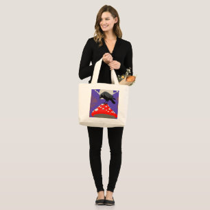Gothic Mystical Raven Large Tote Bag