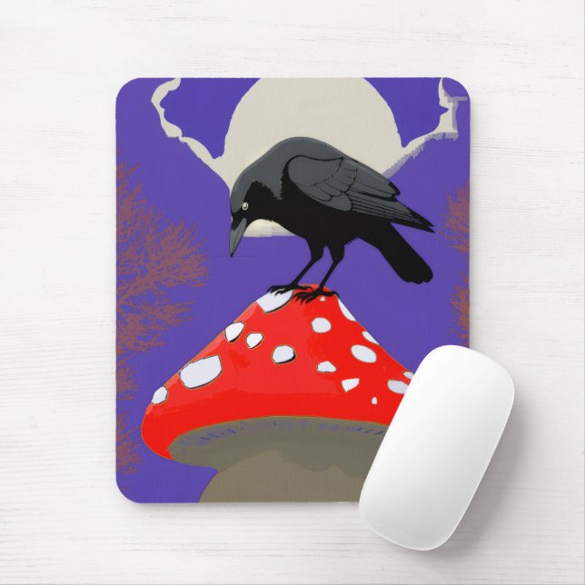 Gothic Mystical Raven Mouse Pad (With Mouse)