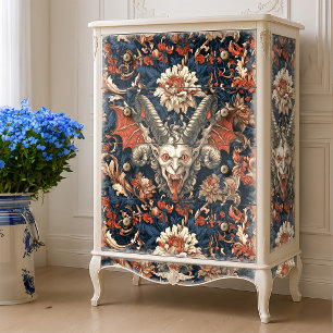 Gothic Navy Orange Baroque Gargoyle Horned Demon Tissue Paper