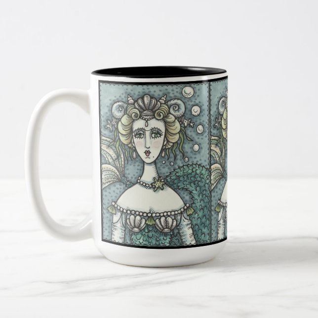 GOTHIC NEPTUNE'S MERMAID LOVER, TWO TONE MUG Black (Left)