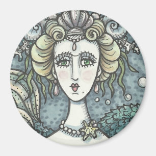 GOTHIC NEPTUNE'S MERMAID PARAMOUR, MAGNET Round