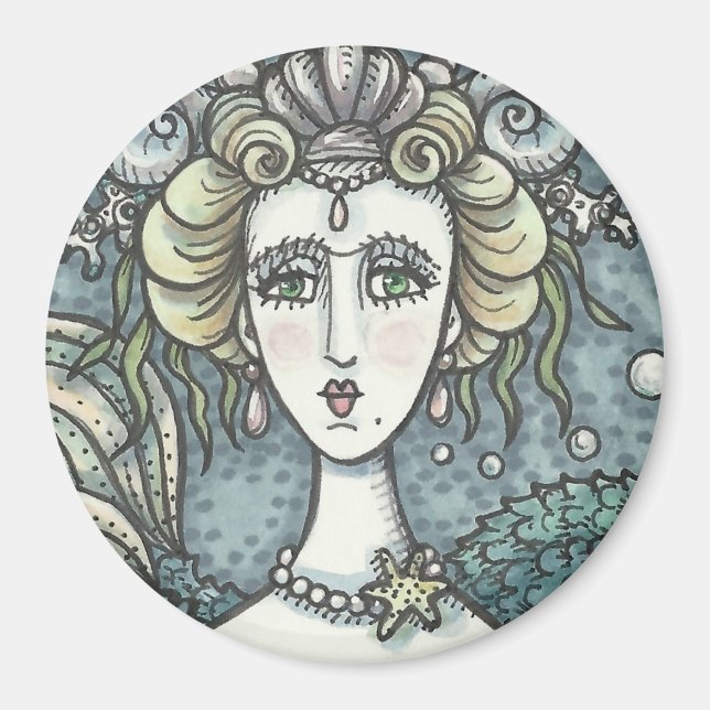 GOTHIC NEPTUNE'S MERMAID PARAMOUR, MAGNET Round (Front)