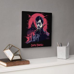 Gothic Nightmare Square Wall Clock