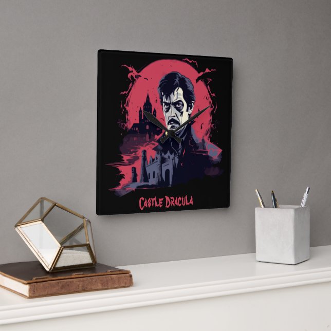 Gothic Nightmare Square Wall Clock (Office)