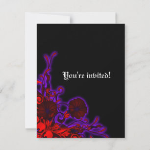 Gothic Nightshade Modern Floral Wedding Invitation