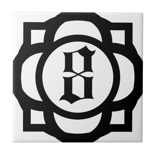 Gothic Number or Letter Ceramic Tile (Front)