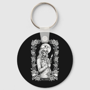 Gothic Nurse Skeleton Dark Medical Halloween Key Ring