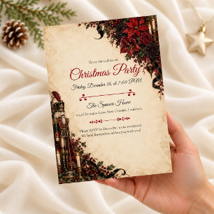 Gothic Nutcracker Christmas Party Invitation