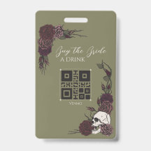 Gothic Olive Green Skull Buy the Bride a Drink