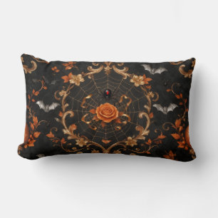 Gothic Orange Rose Lumbar Pillow - Halloween
