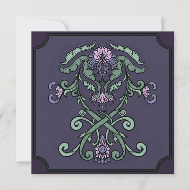 Gothic Ornamental Crest Birthday Invitation (Front)