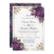 Gothic Ornate Dark Purple Floral Gold Wedding