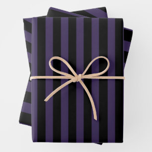 'Gothic Outcast'   blue and black stripe  Wrapping Paper Sheet