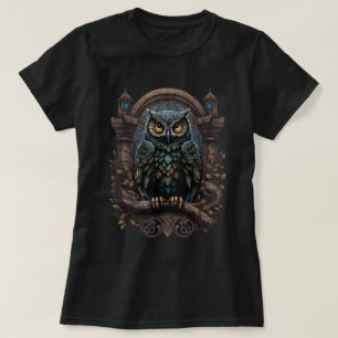 Gothic Owl Moon Phase Witchcraft Enthusiasts T-Shirt