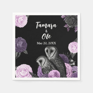 Gothic Owls Wedding Napkin