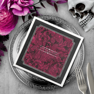 Gothic Paisley Frame Burgundy ID866 Napkin