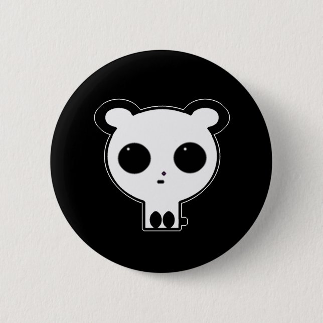 Gothic Panda Button Pin Kawaii (Front)