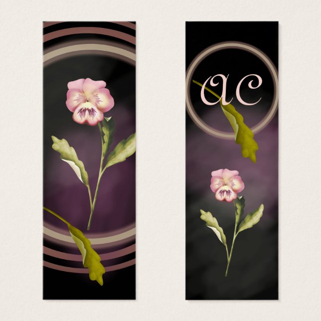 Gothic Pansy with Initials (Front & Back)