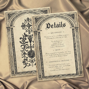 Gothic Parchment Medieval Until Death Wedding Enclosure Card