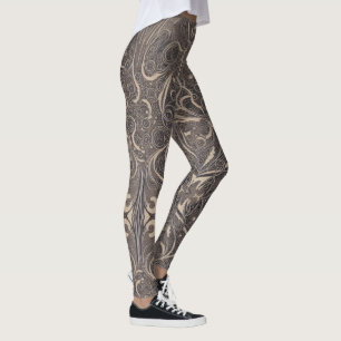 Gothic Pattern Black Leggings