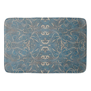 Gothic Pattern Blue Bath Mat