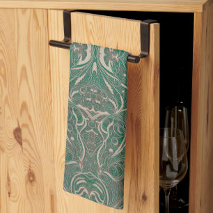 Gothic Pattern Green Kitchen Towel