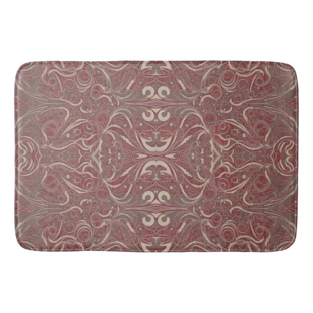 Gothic Pattern Red Bath Mat (Front)