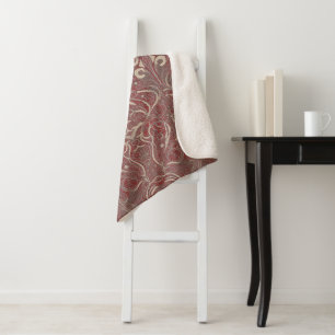 Gothic Pattern Red Sherpa Blanket
