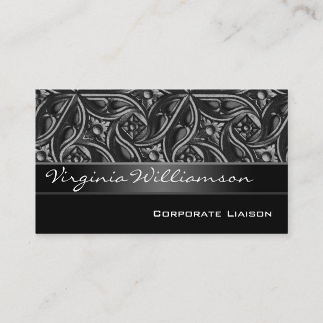 Gothic Personal Black Business Cards (Front)