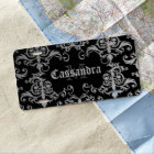 Gothic personalised black and grey damask monogram