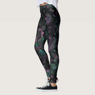 Gothic Petrol Paisley Leggings