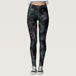 Gothic Petrol Paisley Leggings
